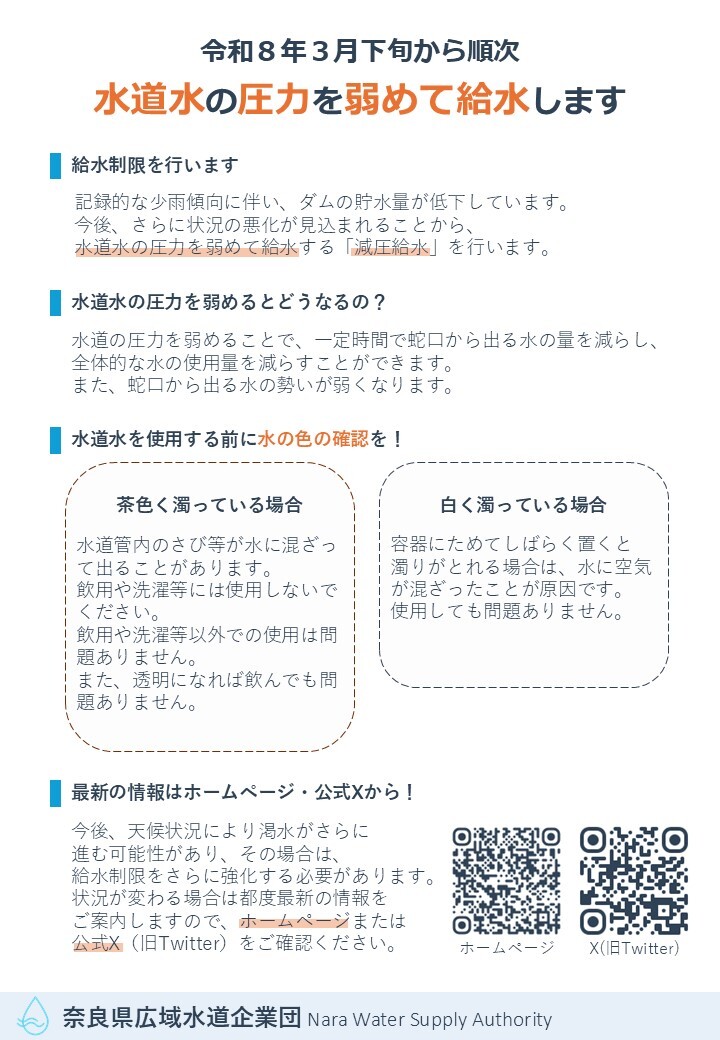 給水制限に関するお知らせ